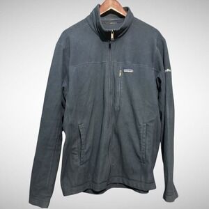 Patagonia Jacket Mens XL Solid Blue Full Zip Chest Pocket Fleece Outdoor Hiking